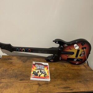 Nintendo Wii Guitar Hero Red Octane Sunburst Controller With GH World Tour Game